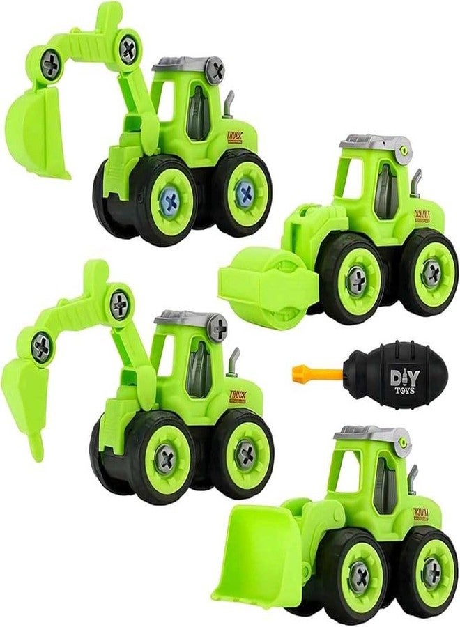 SID MAGIC 4-in-1 Take Apart Construction Vehicles Toy Set - Push & Go Engineering Trucks with Screwdriver for Kids Ages 3+ (Random Color Will be Sent) - Image 2